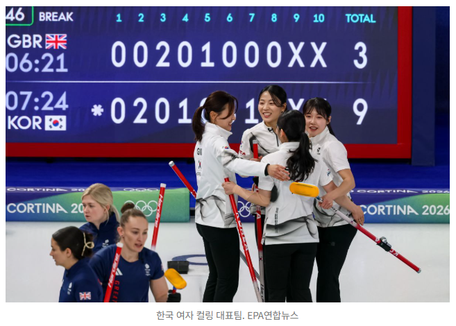 욕설 영국 격파한 K컬링